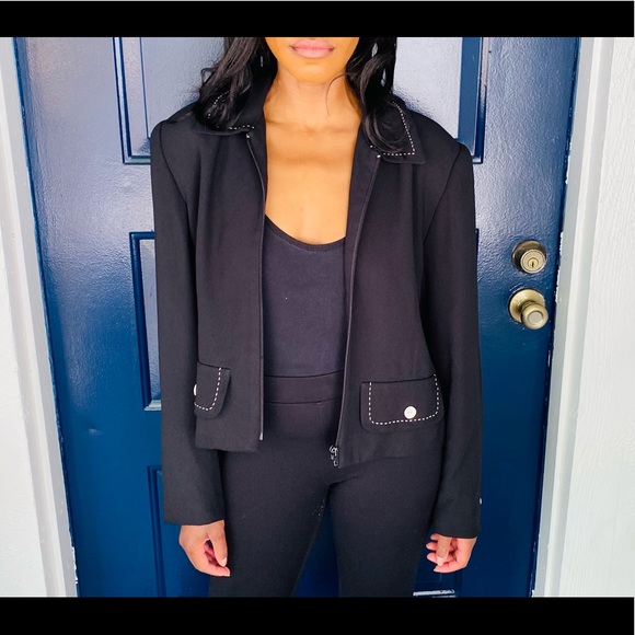 Principles Collection Black Crepe Jacket Size 14 - Picture 4 of 9